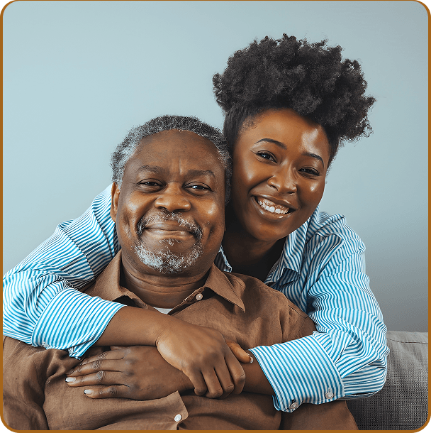 Daughter hugging her dad