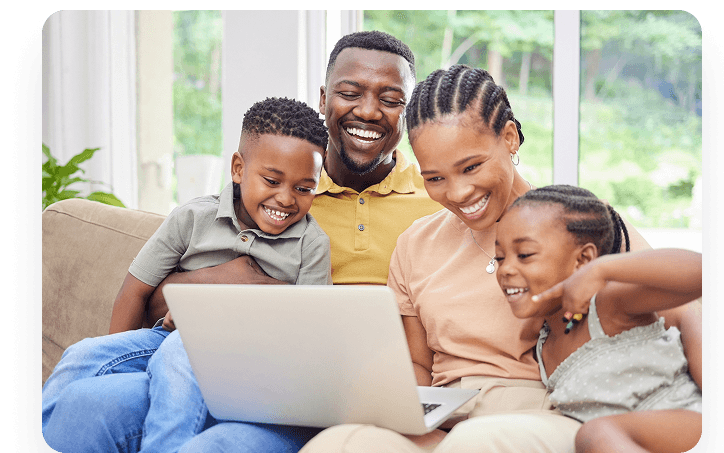 Couple holding a house icon